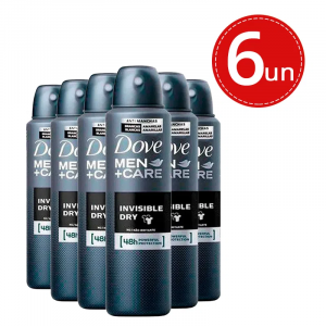 Kit Desodorante Dove Aerossol Men + Care Invisible Dry 150ml - 6 Unidades