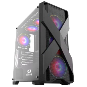 Gabinete Gamer Redragon Brawn Mid Tower Vidro Temperado Black Sem fonte Sem Fan GC-500