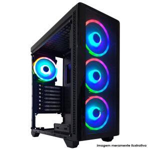 Gabinete Gamer Riotoro CR110TG Mid Tower Vidro Temperado Sem Fonte Com 1 Fan