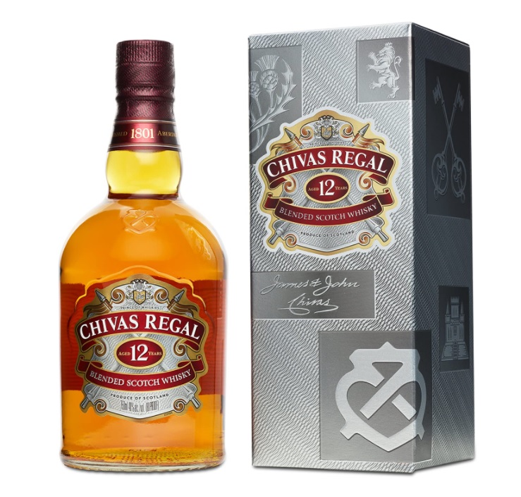 Whisky Chivas Regal 12 anos, 750 ml, Dourado