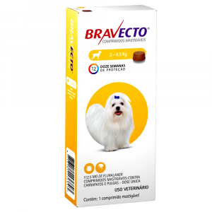Antipulgas Oral Cães até 4,5kg Comprimido Mastigável 112,5mg  - Bravecto