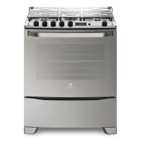 Fogão Electrolux 5 Bocas Prata Automático com Grill e Tripla Chama - 76GSR