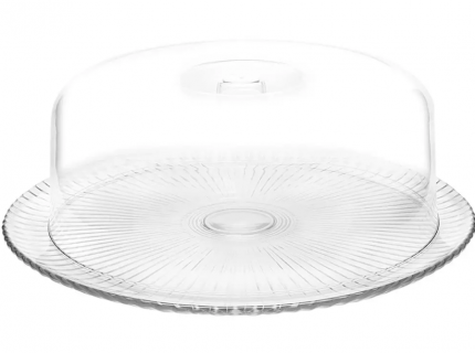 Boleira de Vidro Redonda com Tampa de Plástico – Ruvolo Bari 32cm