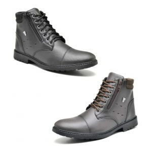 Kit 2 Botas Casuais Bronxy Preta e Marrom
