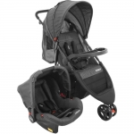 Carrinho de Bebê Travel System Jetty Duo Preto Mescla com Bebê Conforto – Cosco
