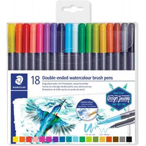 Caneta Aquarelável Ponta Dupla - Staedtler - Marsgraphic Duo - 3001 TB18 02 - 18 Cores