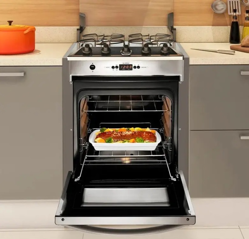 Fogão Brastemp 4 bocas embutir cor Inox com timer digital – BYO4TAR – BIVOLT