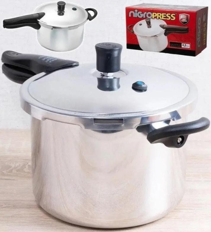 Panela de Pressão Nigro Press em Alumínio Polida – 4,5L