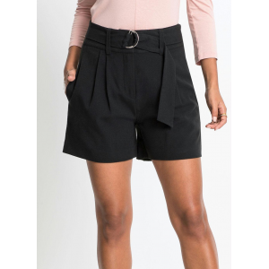 bonprix - Short Alfaiataria com Cinto Preto