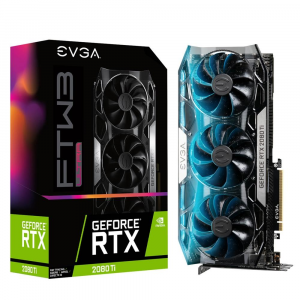 Placa de Vídeo EVGA NVIDIA GeForce RTX 2080 Ti FTW3 Ultra Overclocked 65C Gaming 11GB 14.0 Gbps GDDR6 Ray Tracing RGB Ansel - 11G-P4-2487-KR