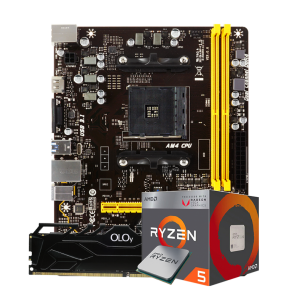 Kit Upgrade Placa Mãe Biostar A320MH AMD AM4 + Processador AMD Ryzen 5 3400G 3.7GHz + Memória OLOy Owl Black DDR4 8GB 2666MHz
