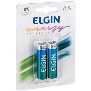 Kit Pilhas Alcalinas com 2X AA, Elgin, Baterias