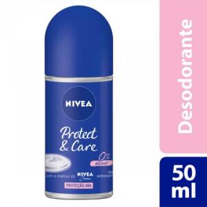 5 Unidades Desodorante Antitranspirante Roll On Nivea Protect & Care 50ml