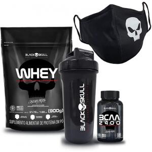 Combo Whey + Bcaa + Coqueteleira + Máscara