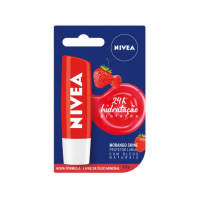 3 Unidades Protetor Labial Nivea Morango Shine - Hidratação Prolongada 4,8g