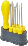 Tramontina Jogo de Chaves de Fenda com Pontas Intercambiáveis, Conjunto de 6 Peças, Amarelo