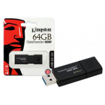 Pendrive Datatraveler 100G3 64Gb, Kingston, Pendrives, Preto