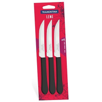 Tramontina Leme 23180304 Conjunto de Facas para Churrasco - Pacote de 3 Peças - Preto