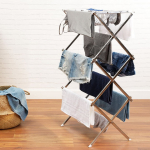 Varal de chão dobrável 3 andares em aço inox e branco – Basic+