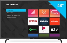 Smart TV AOC Roku LED 43 43S5195/78 com Wi-fi, Full HD