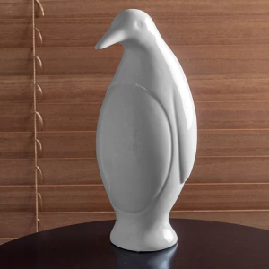 Enfeite de Cerâmica Pinguim Branca 23cm