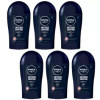 Kit Desodorante Nivea Clinical Intense Control - Barra Antitranspirante Masculino 42g 6 Unidades