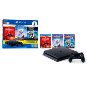 Console Sony PlayStation 4 Mega Pack 15 1TB Horizon Zero Dawn Complete Edition + Marvel's Spider-Man + Ratchet & Clank - CUH-2214B