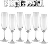 Jogo de Taças para Champagne Vidro 6 Peças 220ml – Bohemia Roberta