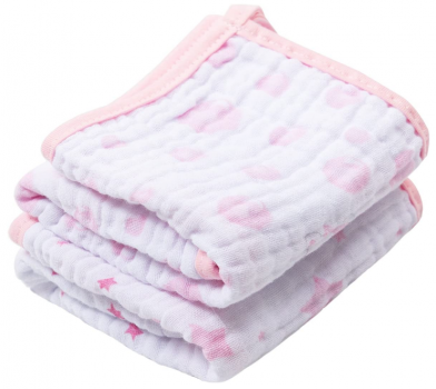 Paninho De Boca Soft Estampado, Papi Textil, Rosa, 40Cmx40Cm, Pacote De 2