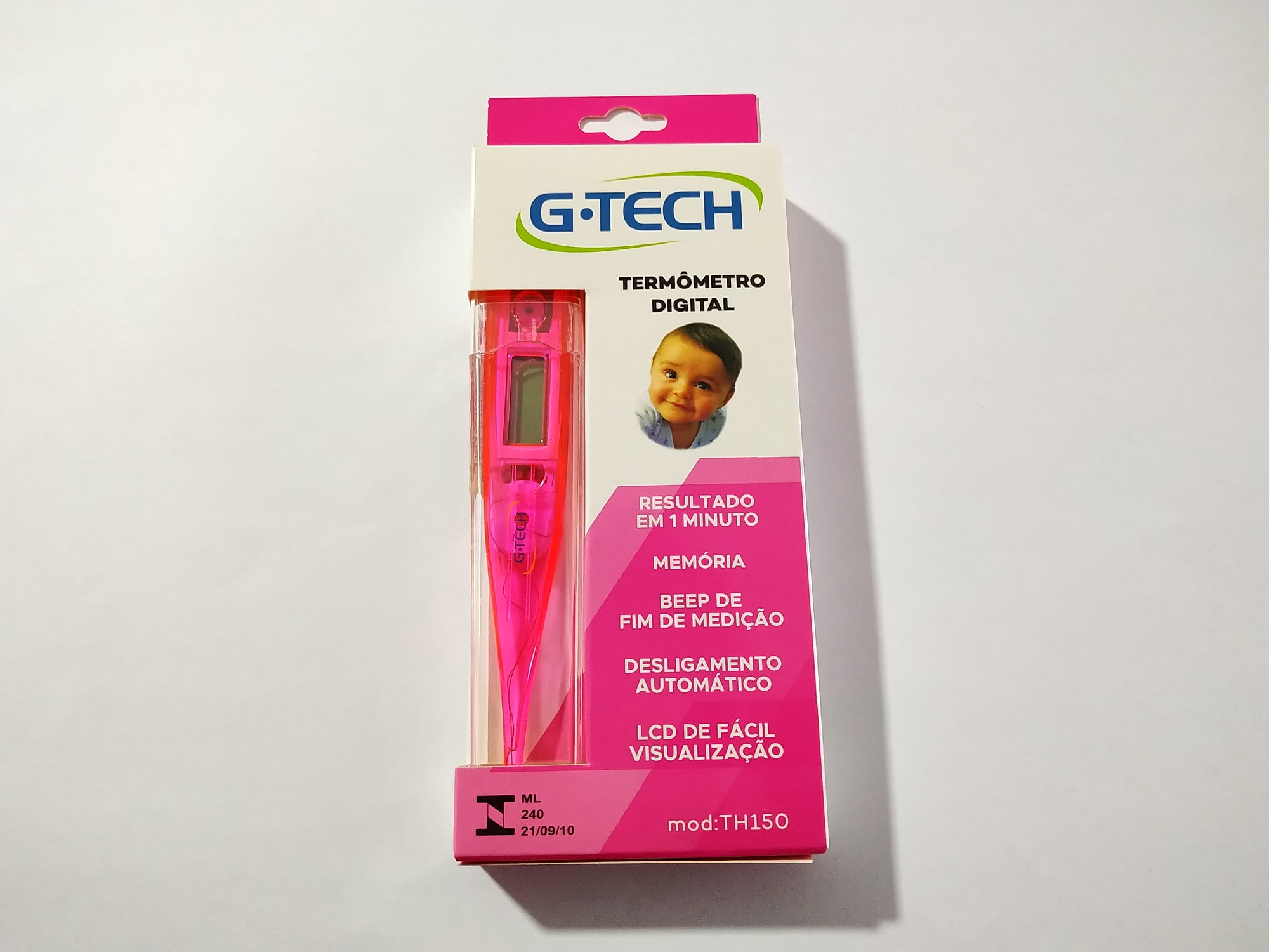 Termômetro Digital G-Tech com Ponta Rígida THGTH150R – Rosa, G-Tech