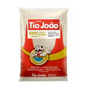 Arroz Branco Tio João Tipo 1 100% Grãos Nobres 1kg