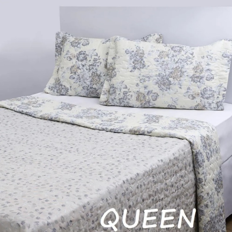 Colcha Queen Boutis Vanilla Com 2 Porta-travesseiros – Casa & Conforto