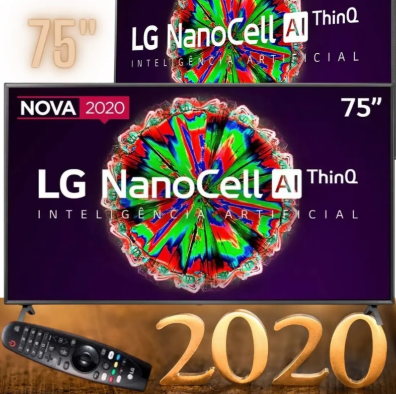 Smart TV LED 75″ UHD 4K LG 75NANO79 NanoCell, Bluetooth, HDR, Inteligência Artificial ThinQ AI, Google Assistente, Alexa IOT, Smart Magic – 2020