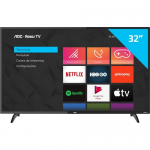 Smart TV AOC Roku LED 32” 32S5195/78 com Wi-fi, Controle Remoto com atalhos, Roku Mobile, Miracast, Entradas HDMI e USB