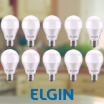 Kit Lâmpadas LED 10 Unidades Branca E27 9W – 6500K Elgin Bulbo A60