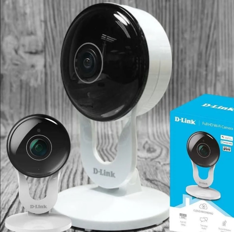 Câmera de segurança, Full-HD , Wi-Fi com Visão Noturna, slot para cartão SD, D-link, DCS-8300LH, Branca , Compatível com Alexa