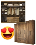 Guarda-roupa Casal 8 Portas 6 Gavetas – Santos Andirá Havana Master 132311