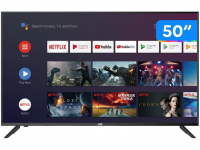 Smart TV 4K DLED 50” JVC LT-50MB508 Android – Wi-Fi Bluetooth HDR 4 HDMI 3 USB – Magazine