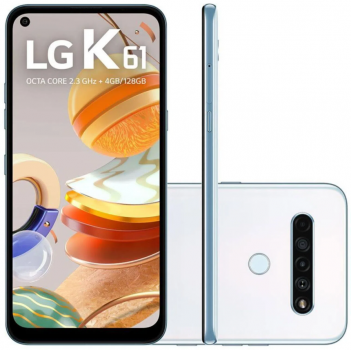Smartphone LG K61 128GB 4GB RAM Câmera Quádrupla 48MP + 8MP + 5MP + 2MP Frontal 16MP Tela 6,55″ – Branco