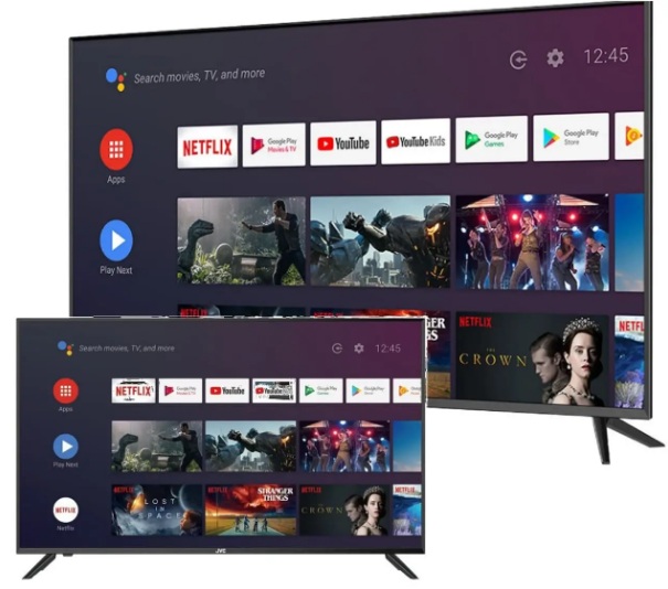 Smart TV 4K DLED 50” JVC LT-50MB508 Android – Wi-Fi Bluetooth HDR 4 HDMI 3 USB