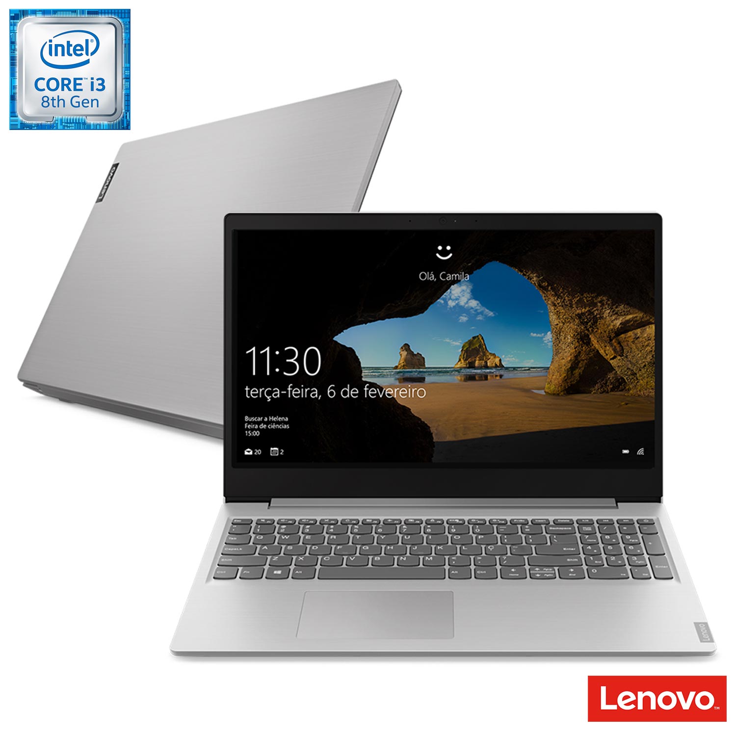 Notebook Ultrafino Lenovo, Intel® Core™ i3-8130U, 4GB, 1TB, Tela de 15,6″, Ideapad S145 – 81XM0002BR