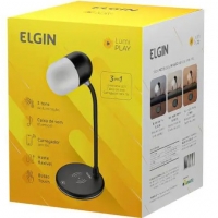 Luminária de Mesa de LED Elgin 3 Intensidades - Bluetooth Carregador por Indução Lumi Play