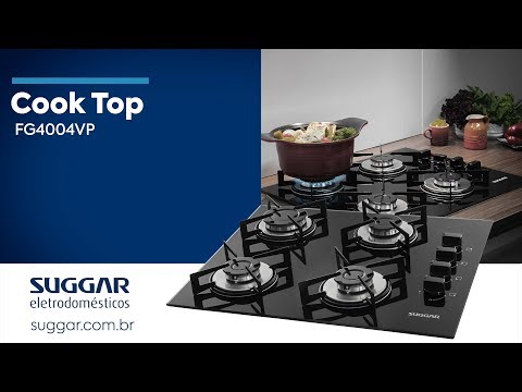 Cooktop a Gás 4 Bocas Suggar FG4004VP Preto – Bivolt