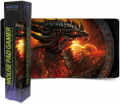 Mouse Pad Gamer Extra Grande 700x350x3mm Bordas Costuradas Base Antiderrapante Exbom Mousepad MP-7035C Dragão de Fogo
