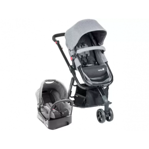 Carrinho de Bebê com Bebê Conforto e Moisés Safety 1st Travel System Mobi Grey Denim Black 3 Rodas