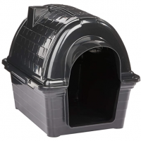 Casinha Plástica Furacão Pet Iglu N.1.0, Black Furacão Pet Para Cães