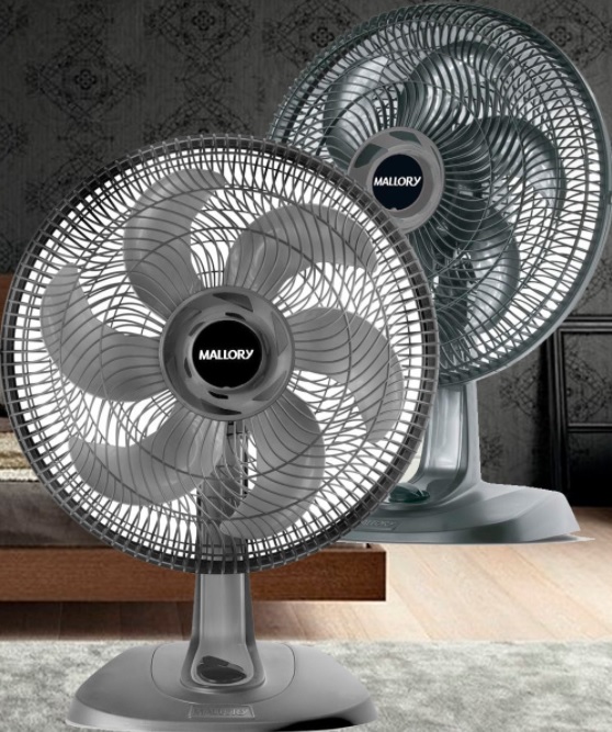 Ventilador de Mesa Mallory TS40 com 6 Pás, 40cm, 126W – Preto