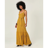 Vestido Longo Estampado Conforto Malwee Amarelo