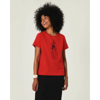Blusa Estampa em Botonê Malww Vermelho
