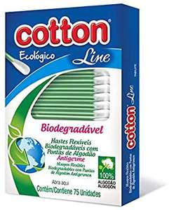 [PRIME] Hastes Flexíveis Biodegradável C/75 Unid, Cotton Line